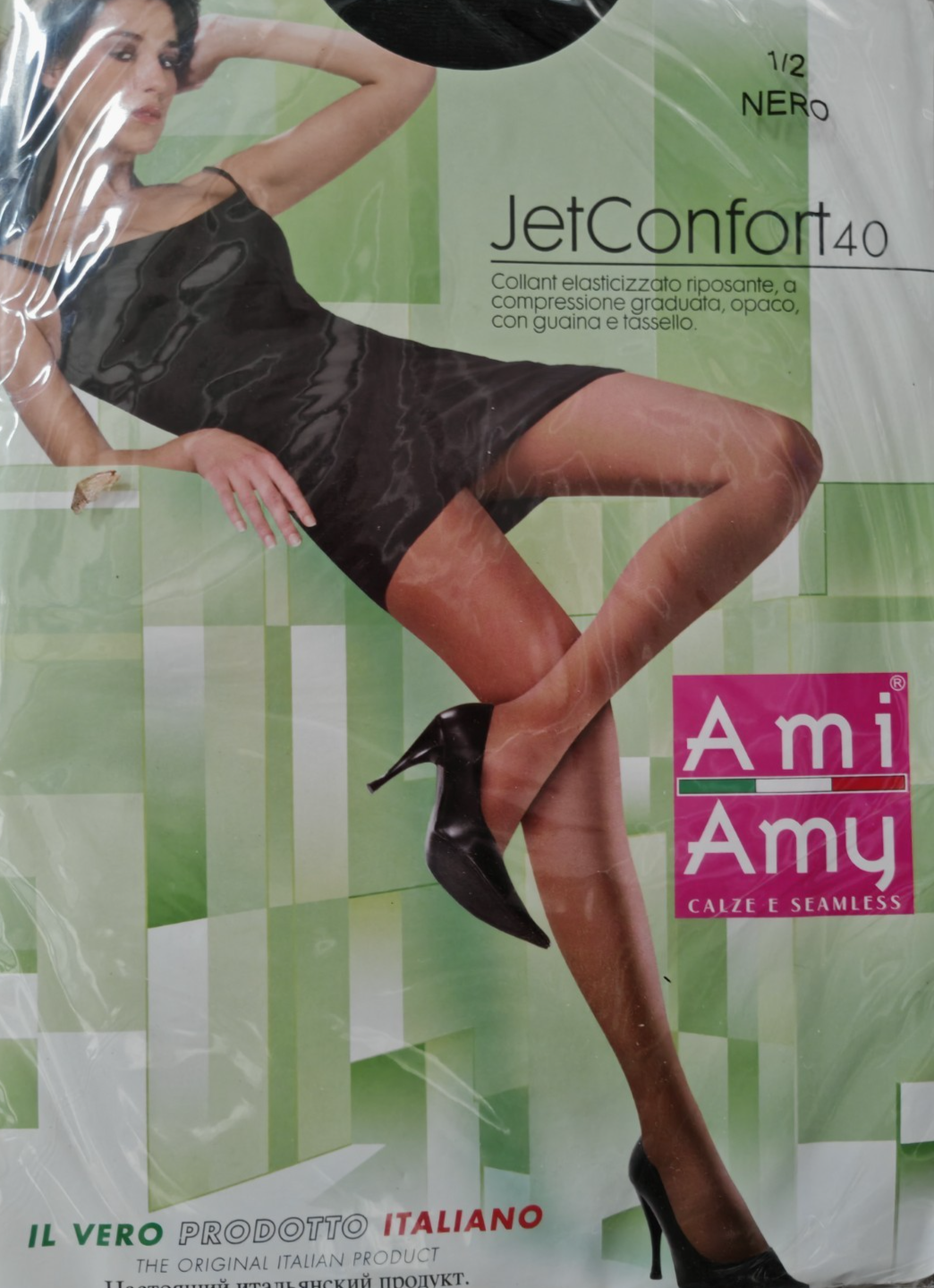 Ami Amy Jet Confort 40 Stützstrumpfhose Schwarz 40 DEN Gr. 38-42 Italy G3