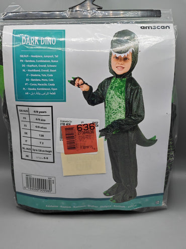 Amscan Dark Dino, Kinderkostüm, Größe 128