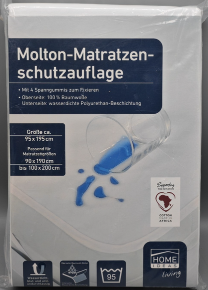 HOME IDEAS Molton Matratzenschoner 90x190–100x200 cm Wasserdicht Baumwolle E5