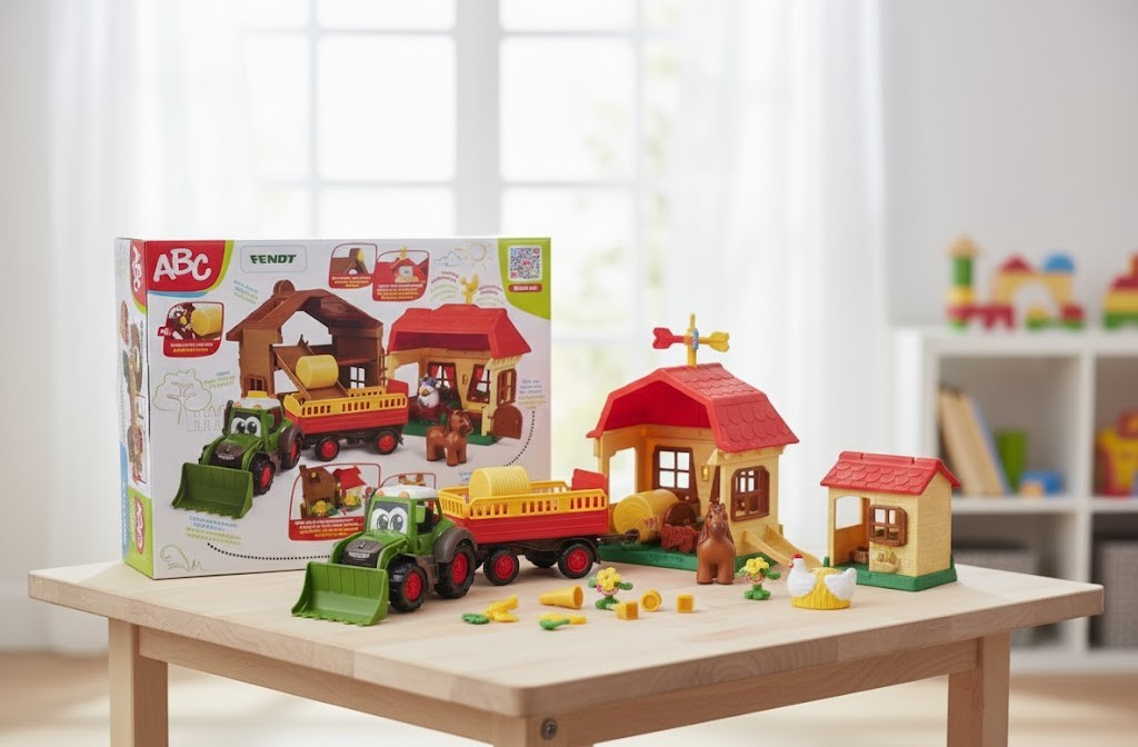 Dickie Toys Happy Farm House Bauernhof Set Kinder Spielzeug Tiere Traktor