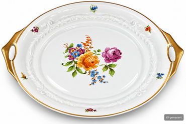 Rosenthal Rosenschale Ideal Selb Bavaria Porzellan Schale Blumen Goldrand