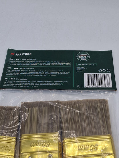 Parkside Pinsel Set 3tlg Lasurpinsel Holzlasur Malerpinsel Zubehör Neu