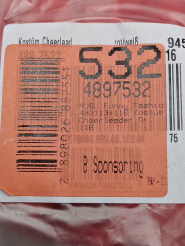 Funny Fashion Cheerleader Kostüm Größe 116