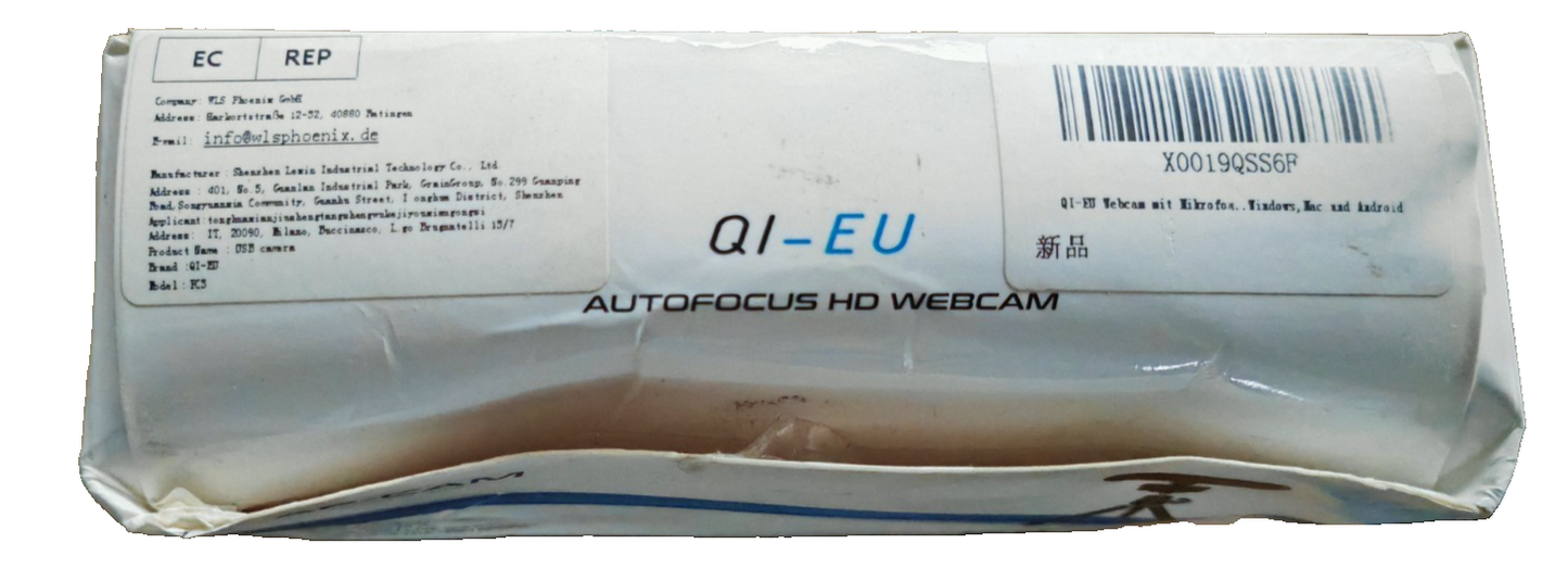 QI-EU AF-Cam Webcam Full HD 1080P Autofokus USB Kamera Mikrofon Video A6