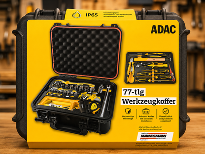 Brüder Mannesmann ADAC Werkzeugkoffer 77tlg IP65 Werkzeug Set Profi Heimw.
