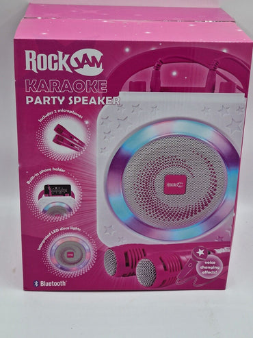 RockJam 10-Watt Rechargeable Bluetooth Karaoke Maschine mit zwei Mikrofonen