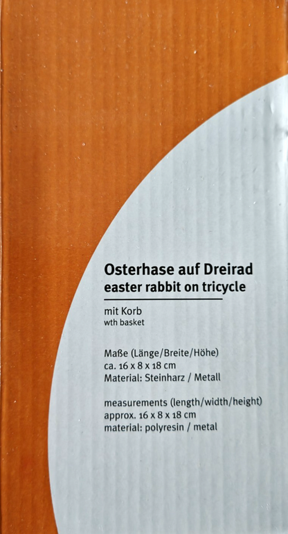 MyFlair Osterhase auf Dreirad mit Korb 18 cm Osterdeko Dekofigur B6