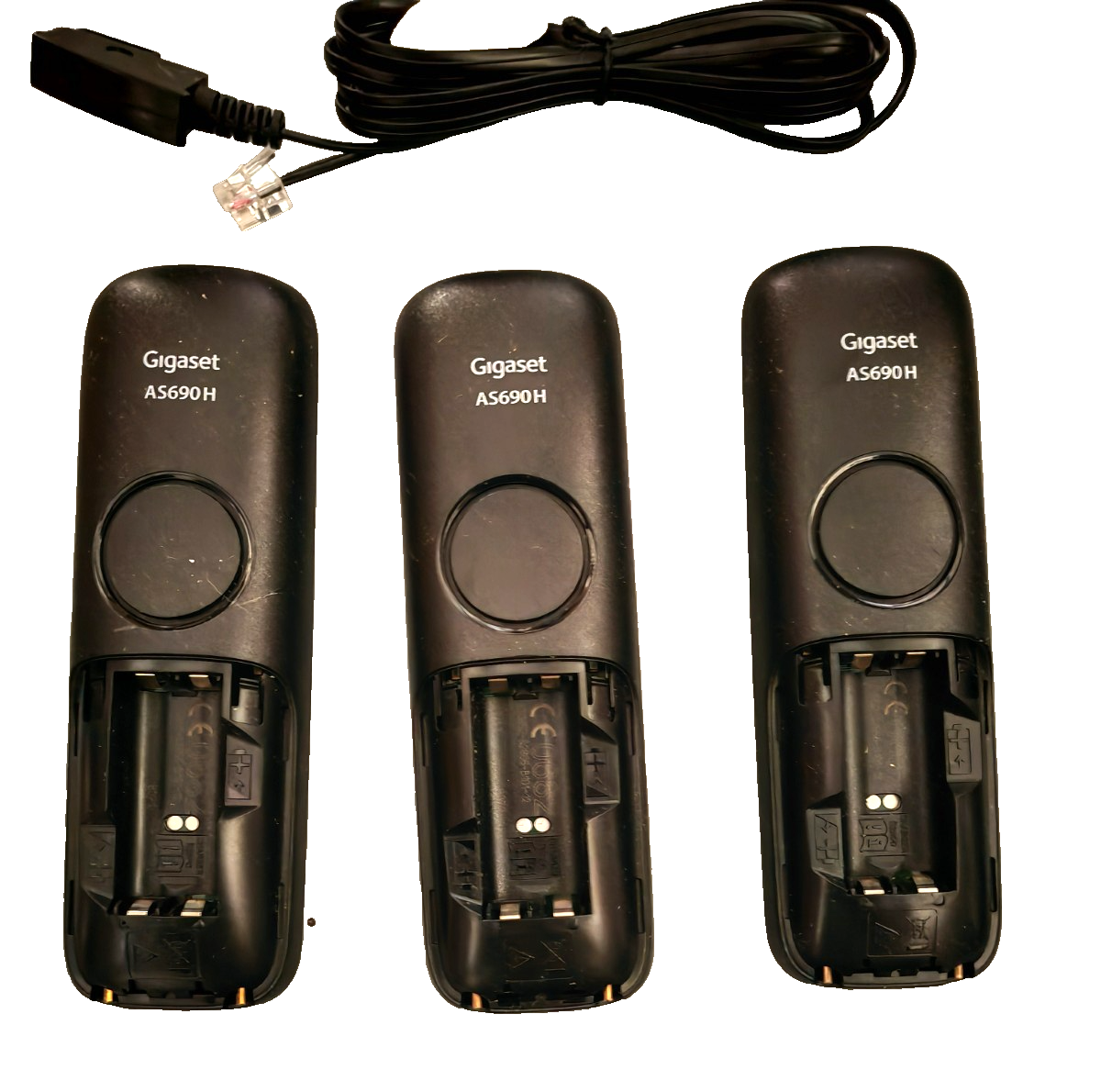 Gigaset AS690H 3 Mobilteile Schwarz DECT Schnurlostelefon Ersatz Mobilteil A8