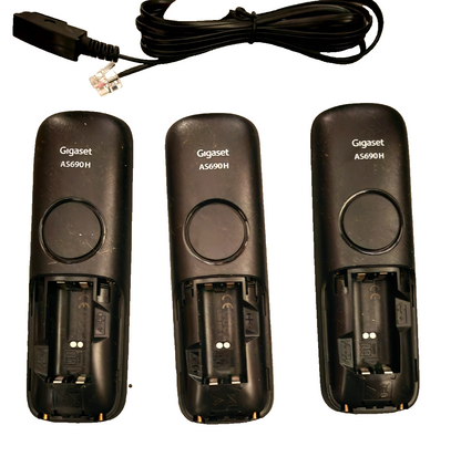 Gigaset AS690H 3 Mobilteile Schwarz DECT Schnurlostelefon Ersatz Mobilteil A8