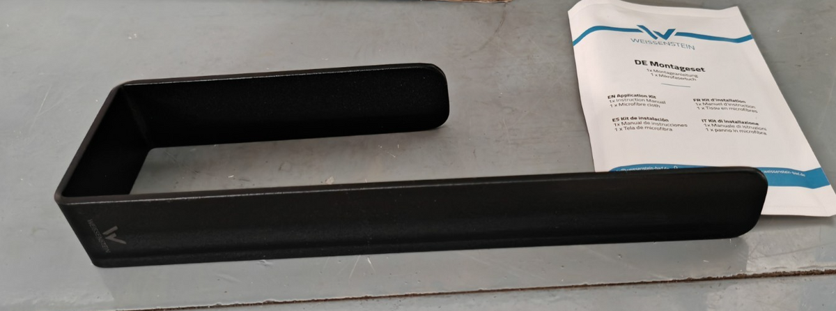 WEISSENSTEIN Ersatzrollenhalter Schwarz Edelstahl WC ohne Bohren 3M 22cm E1