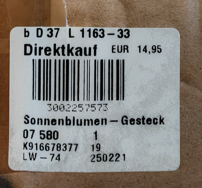 Herbstgesteck Sonnenblumen Kunstblumen Kürbis Beeren Tischdeko Herbst 23 cm D10