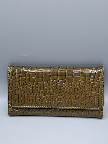 Damen Geldbörse 20 cm – Reißverschluss & Druckknopf