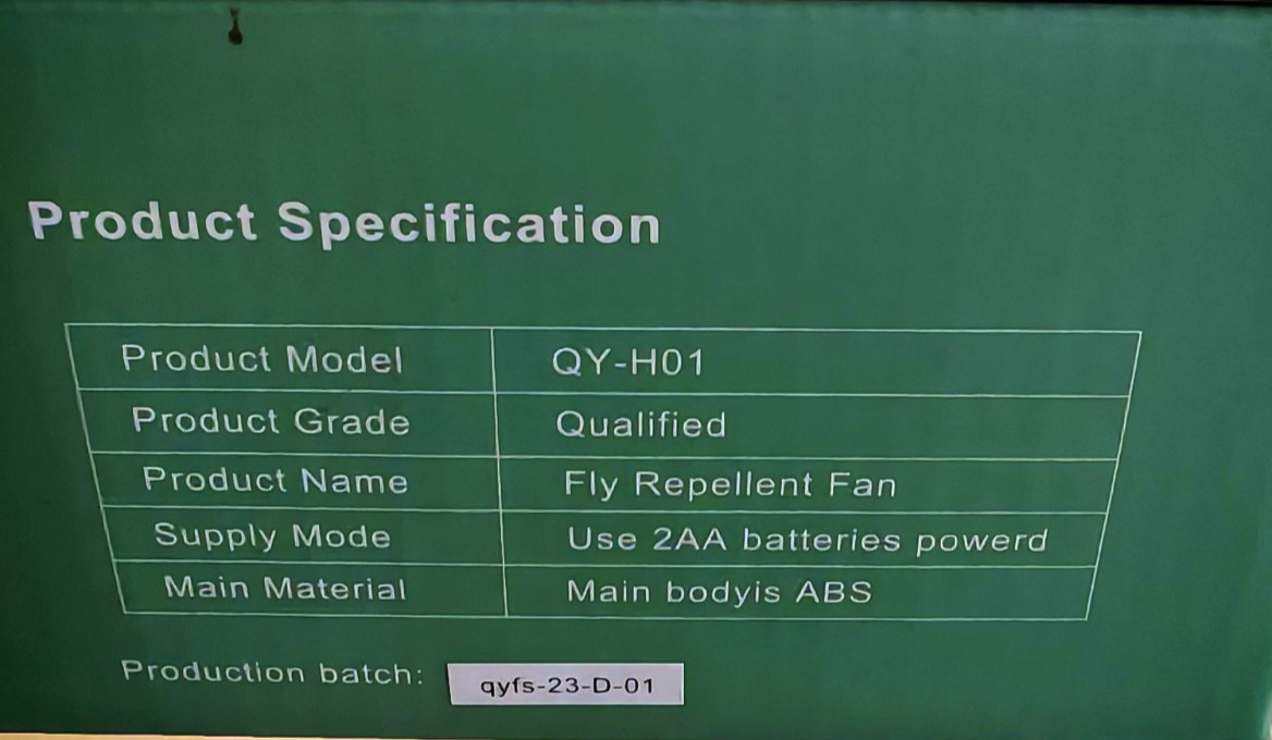 Fly Fan 3er Set Fliegenabwehr Ventilator Tisch Indoor Outdoor tragbar
