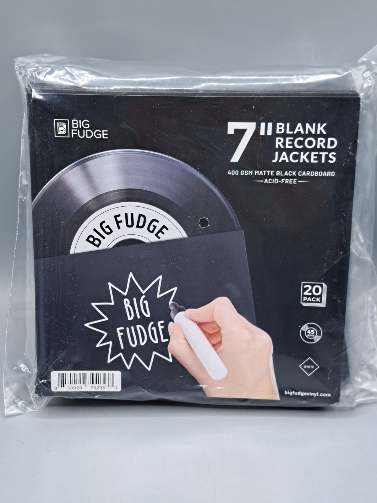 BIG FUDGE Pro Blank Schallplatten Hüllen - 7" x Weiß
