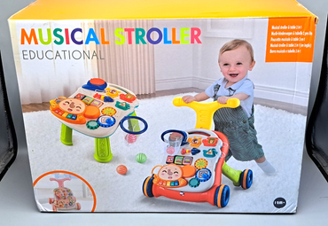Musik-Kinderwagen & Tisch 2 in 1, Blau
