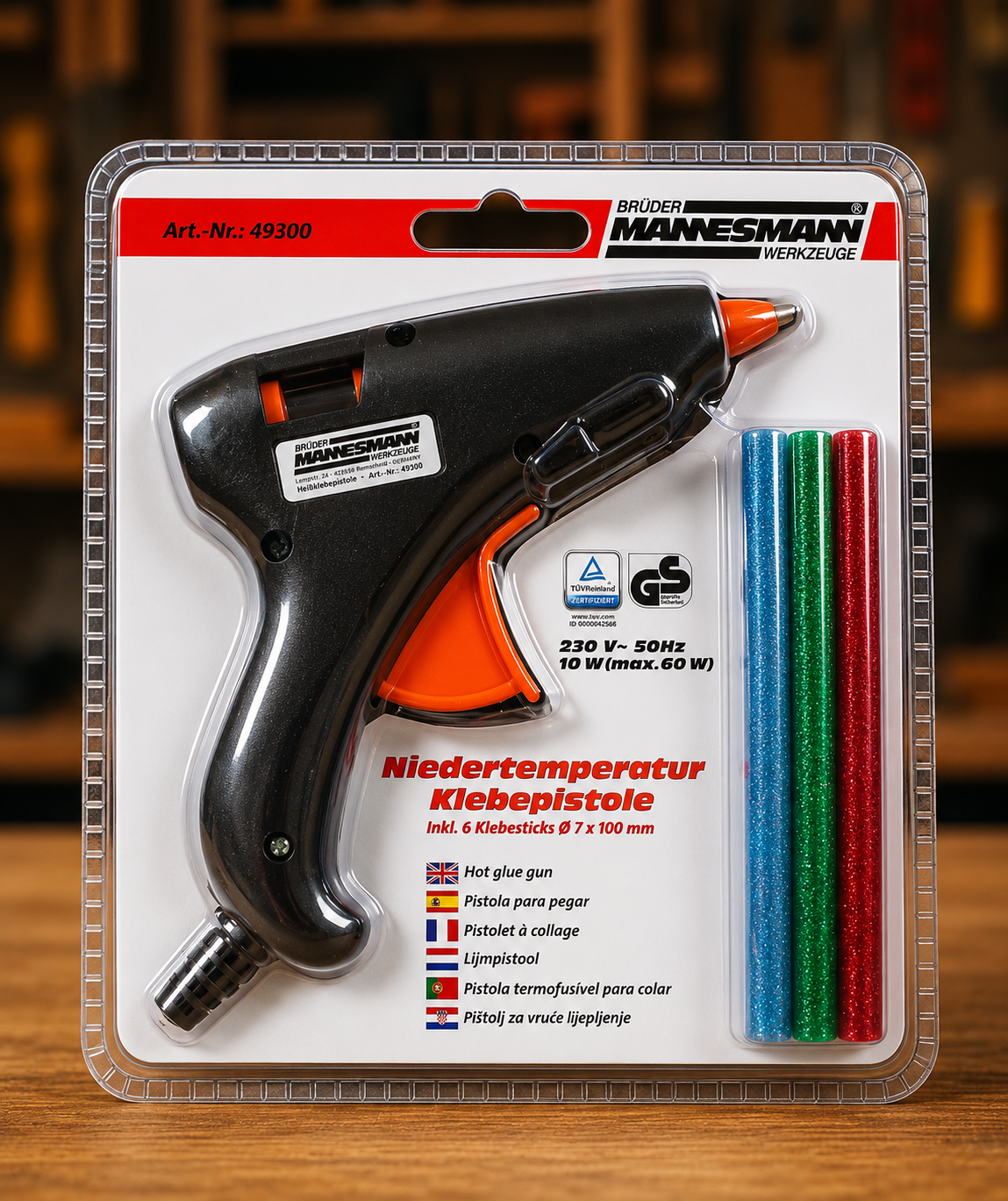 Brüder Mannesmann M49300 Heißklebepistole 10W 7mm Klebesticks Basteln