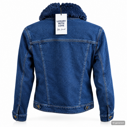 Steffen Schraut Damen Jeansjacke Gr. 38 Dunkelblau Teddykragen Denim D3
