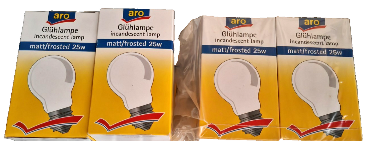 8x aro Glühlampe E27 25W 230V 220lm Matt klassische Glühbirne Leuchtmittel HA34