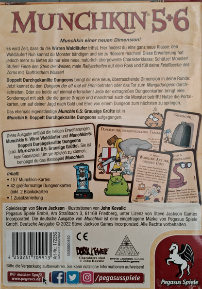 Pegasus Munchkin 5+6+6.5 Erweiterung Kartenspiel Deutsch 17225G Steve Jackson D5