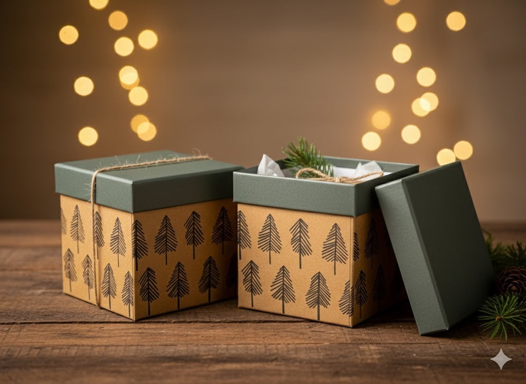 Stewo Geschenkbox 11x11x12,5cm 2er Pack, Weihnachten