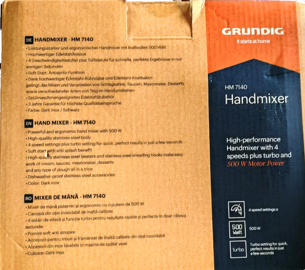 Grundig Handmixer Delisia Novus™ HM 7140 Rührgerät Handrührer 500 Watt B03