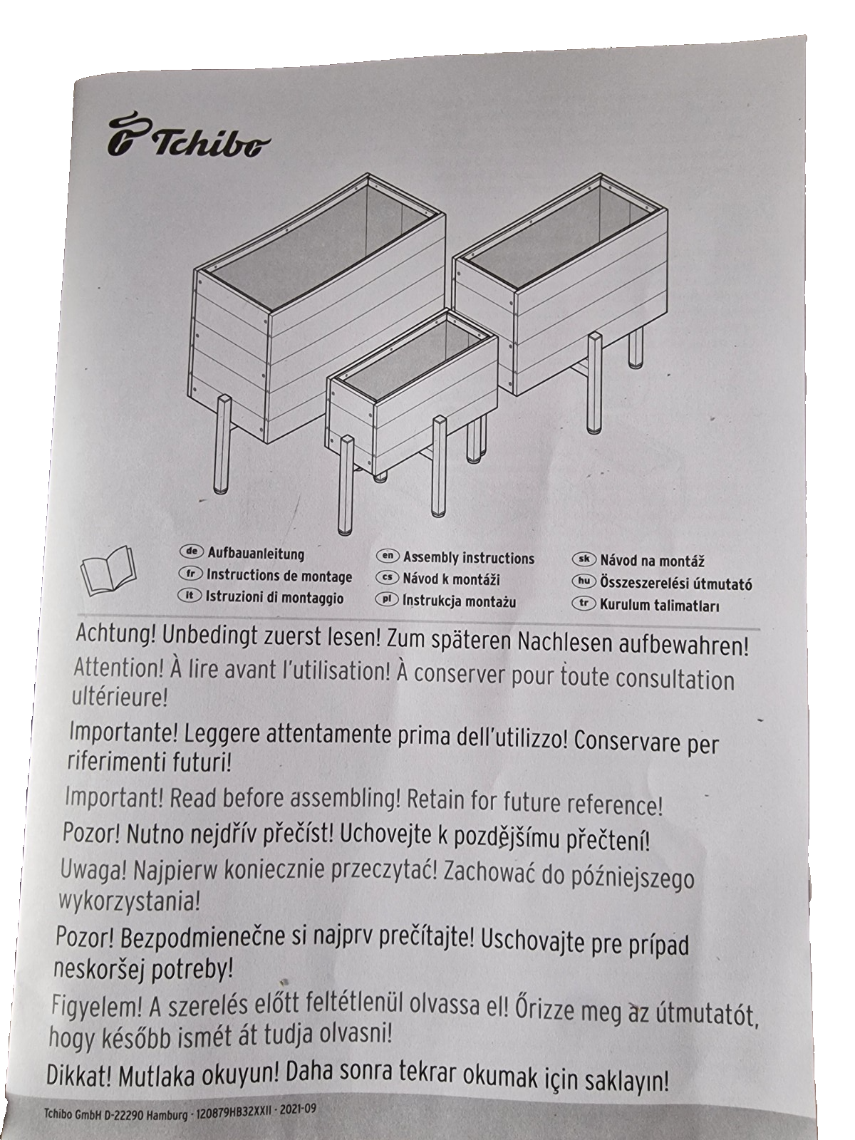 Tchibo Blumenkasten 3er Set Grau Tanne Balkon Pflanzkübel Garten