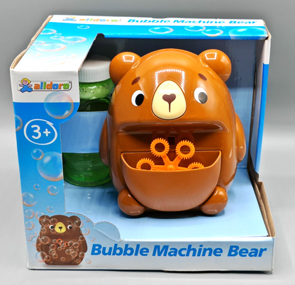 alldoro 60616 Seifenblasenmaschine Bär Braun batteriebetrieben inkl. Seifenlauge