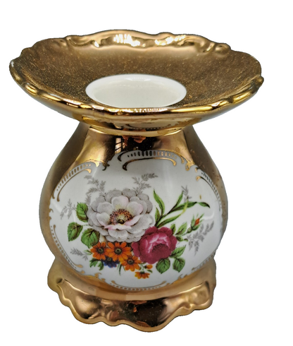 Antiker Kerzenständer Blume Vergoldet 8cm Hingucker Deko