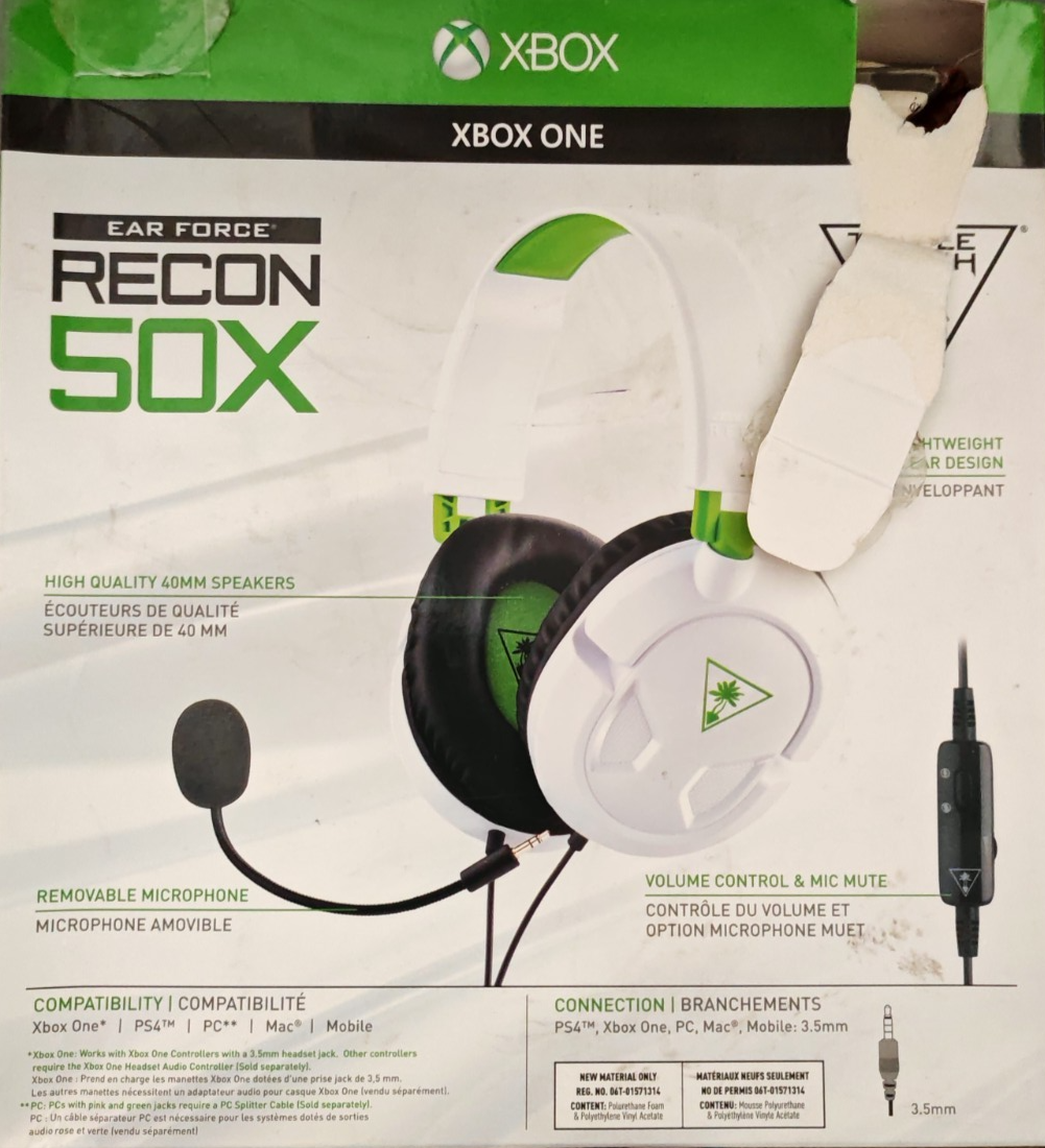Turtle Beach Ear Force Recon 50X Gaming Headset Xbox One Kabelgebunden Weiß A8