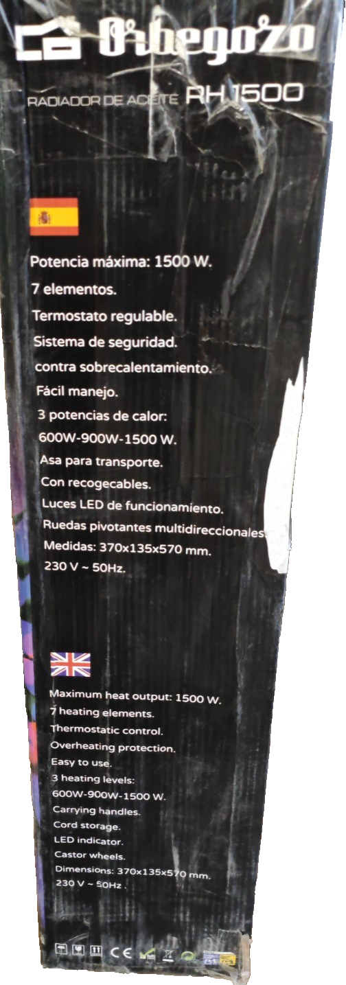 Orbegozo Radiator RH1500, 1500W, Mobiles Heizgerät