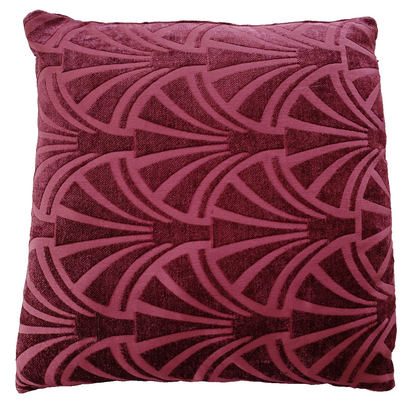 Deko Kissen 45x45 cm Bordeaux Rot Samtoptik Geometrisch Sofakissen Zierkissen C6