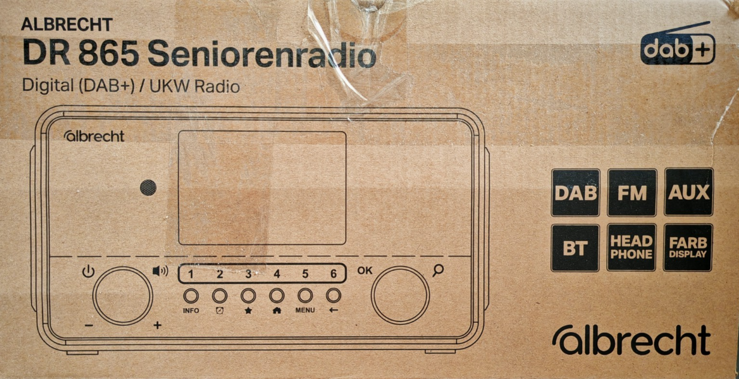 Albrecht DR865 Seniorenradio DAB+ UKW Farbdisplay Kompaktanlage Radio ASA A09
