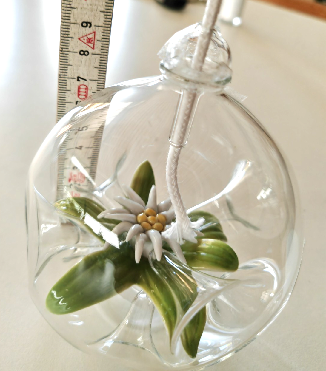 Greiner Glas Manufaktur Glaskugel Edelweiß Neuhaus Rennweg Thüringen B5