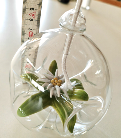 Greiner Glas Manufaktur Glaskugel Edelweiß Neuhaus Rennweg Thüringen B5