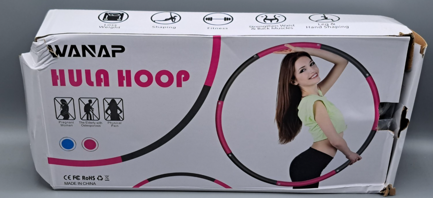 Wanap Fitness Hula Hoop 1 kg – 8 Teile 95 cm Trainingsreifen Blau