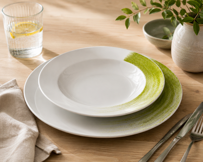 Arte Viva Allegra Tafelservice 12tlg Grün Teller Set 6 Personen Porzellan HA18