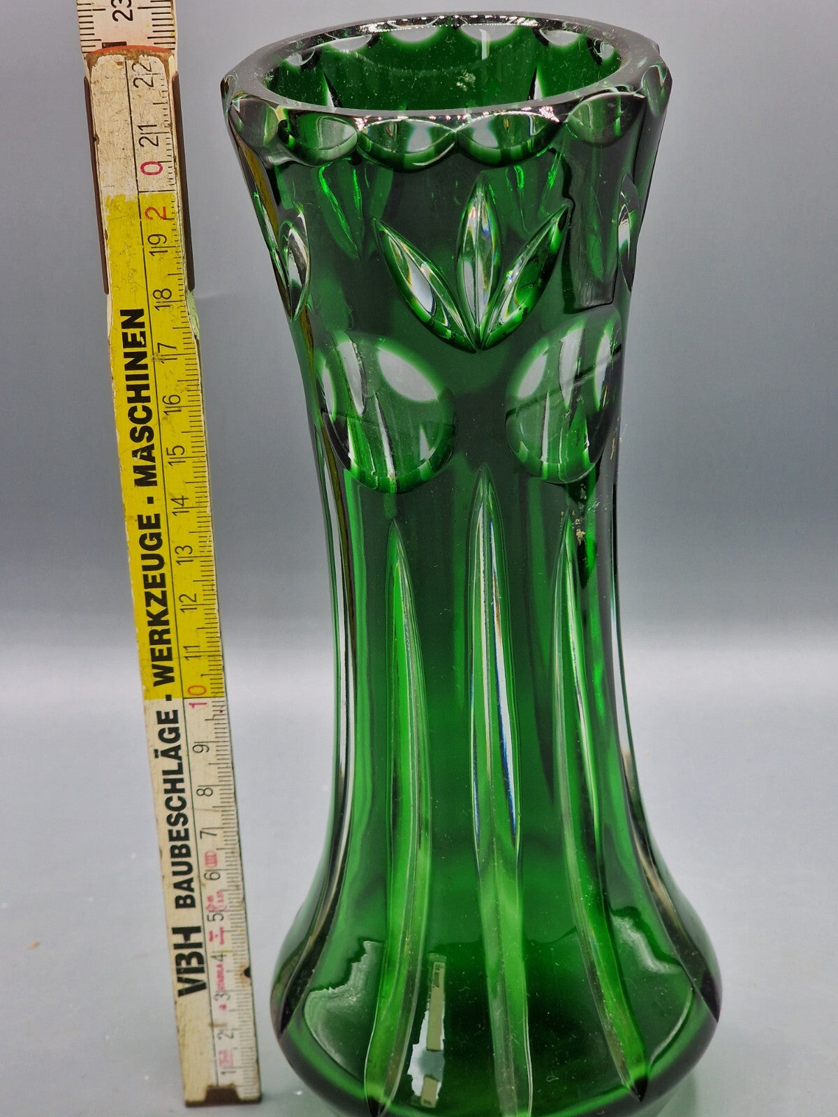 Antiquität, Glasvase, Hochwertig, Sammler, Dekoration, 22cm hoch