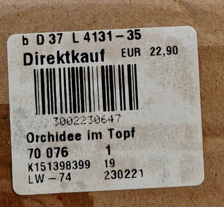 Künstliche Orchidee Weiß im Silbertopf 33 cm Kunstblume Phalaenopsis E7