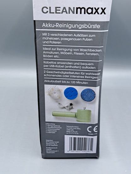 CLEANmaxx Akku-Reinigungsbürste mit Aufsätzen