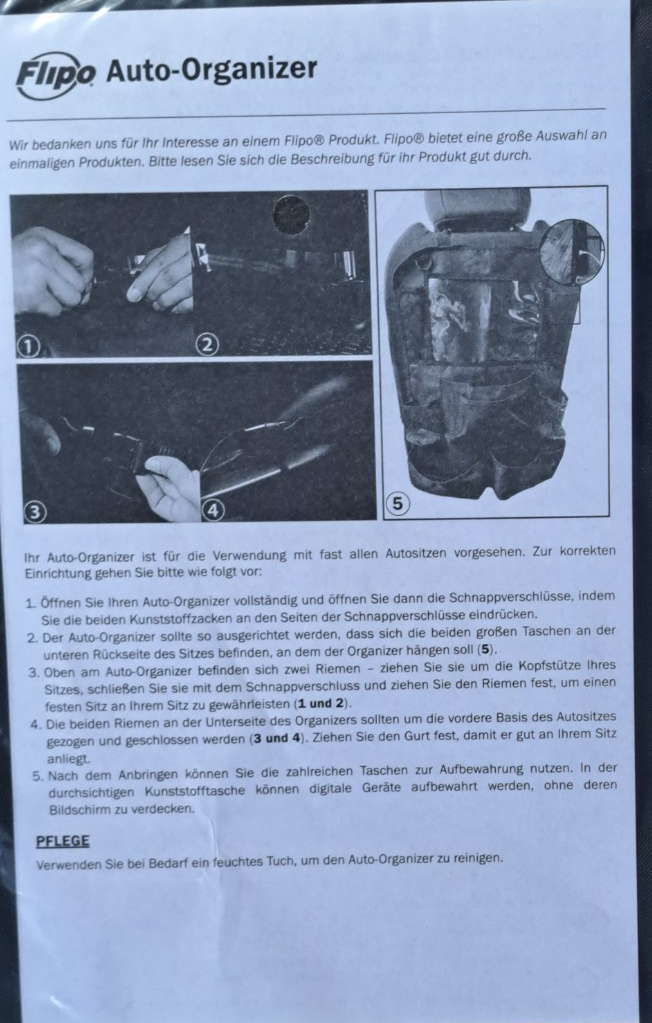 Flipo Auto-Organizer, QVC, Ordnung, Auto