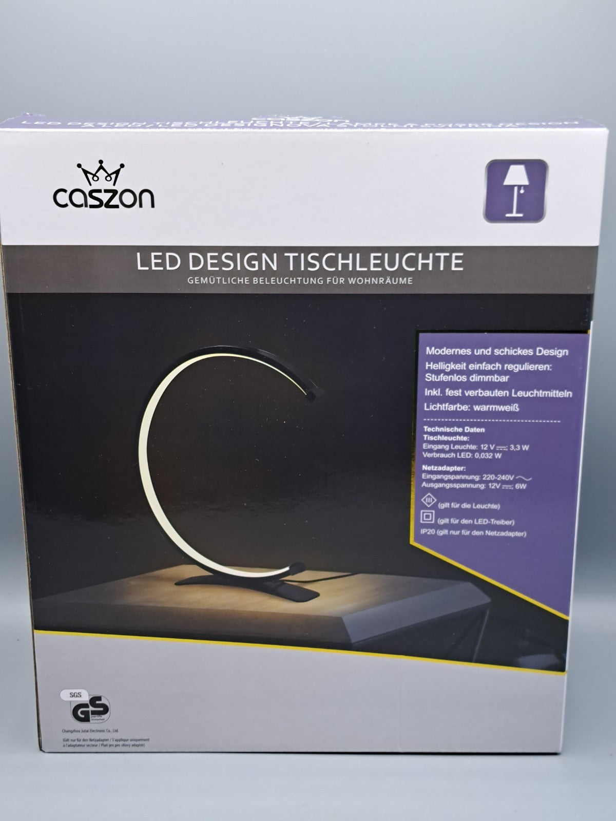 Caszon LED Design Tischleuchte, Stufenlos Dimmbar, Warmweiß 2