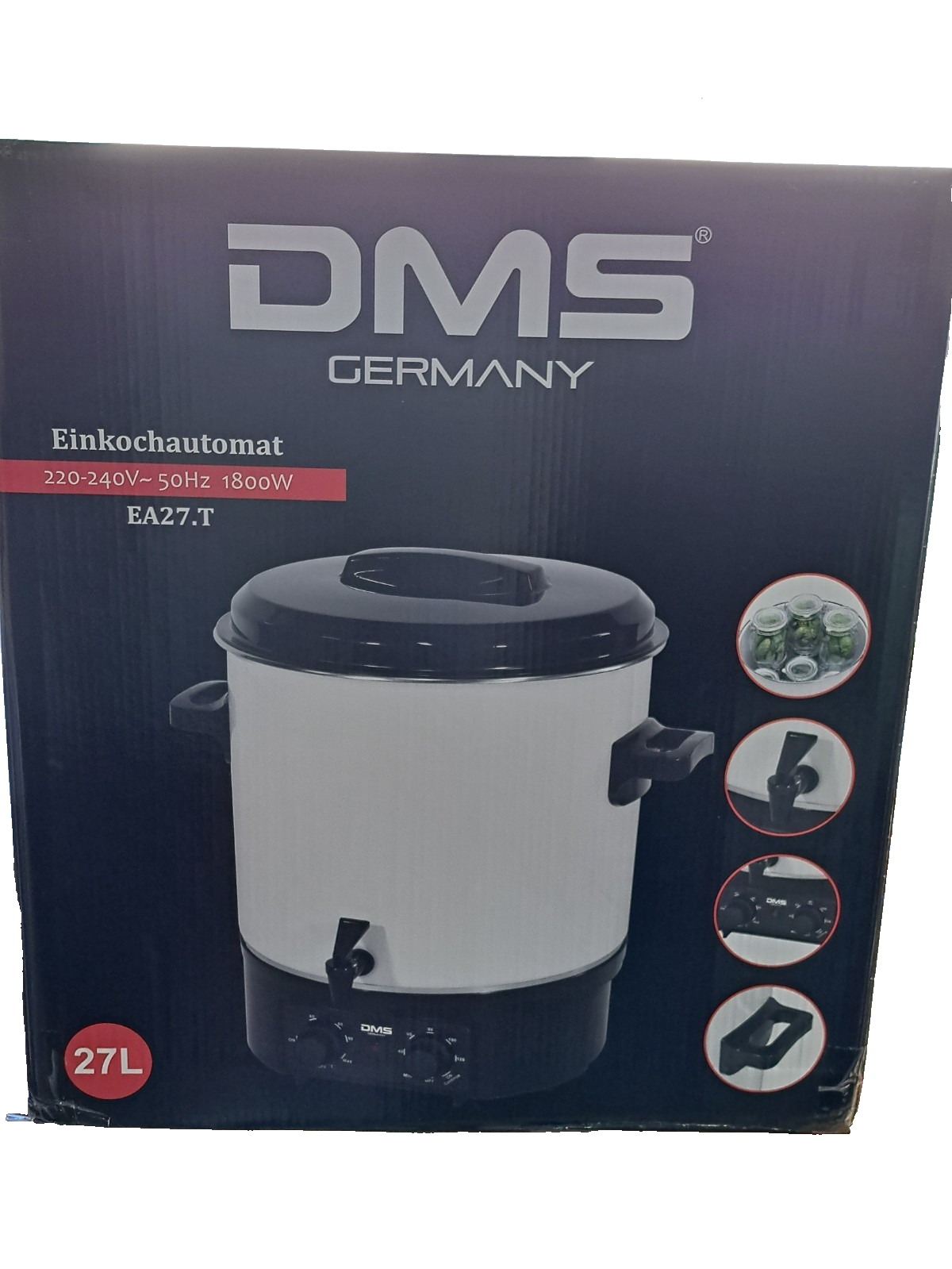 DMS Einkochautomat EA27.T – 27 Liter Einkochtopf Glas-/Obstkonserven ✅