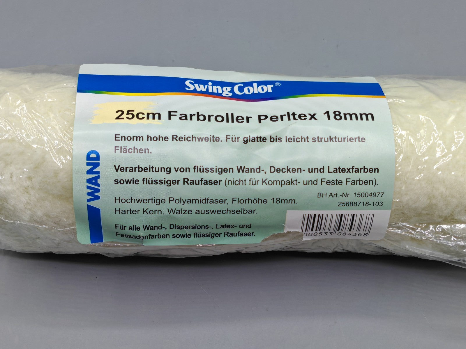 Swing Color Farbroller 25cm Perltex 18mm Malerrolle Farbwalze Wandfarbe Profi B1