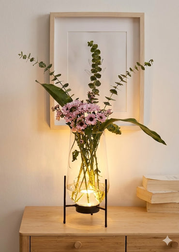 Living Art LED-Vase Modern Dekoration 29 cm Beleuchtung Blumenvase