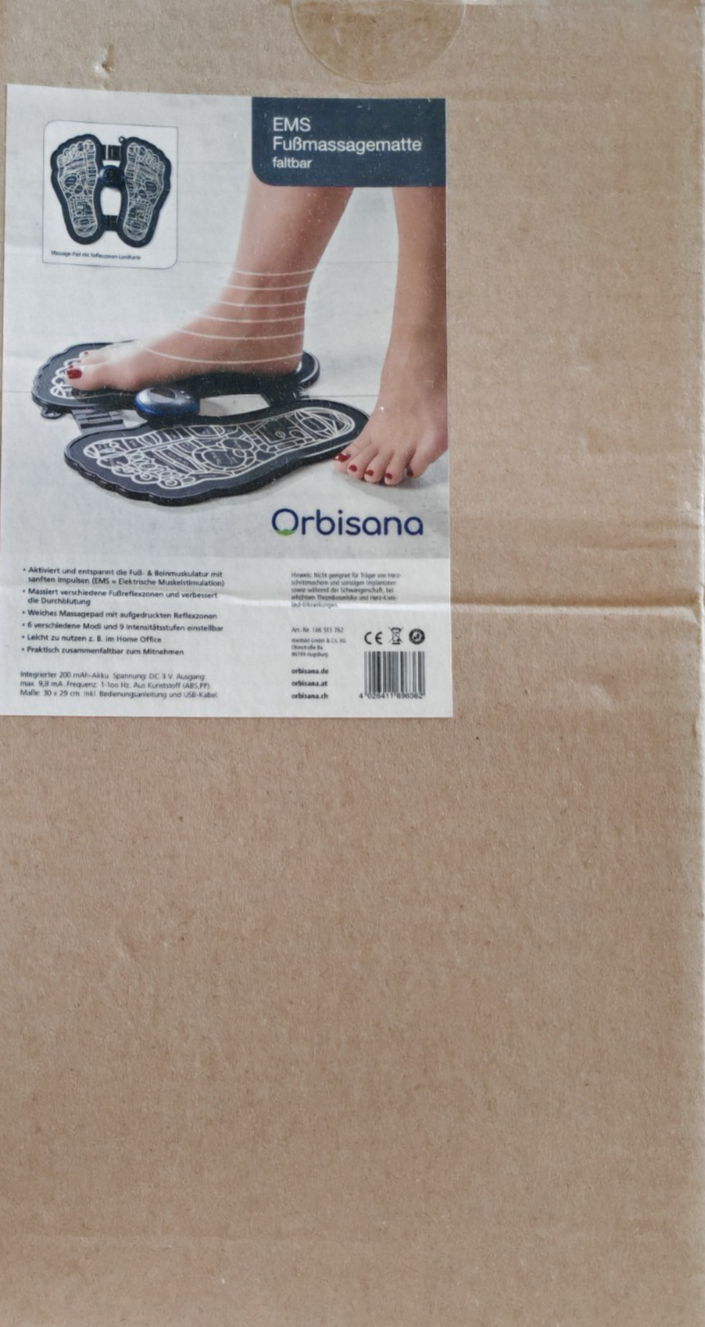 Orbisana EMS Fußmassagematte Fußmassagegerät Muskelstimulator Durchblutung D10
