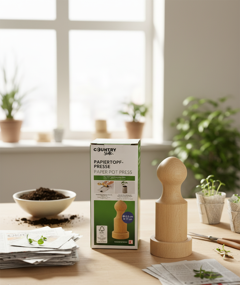 Countryside Papiertopf Presse Set Töpfchenmacher Garten Anzucht Zubehör