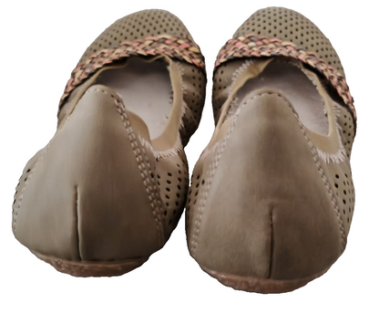 Rieker Antistress Damen Ballerinas Gr. 36 Grün 411469-54 Flecht-Detail G2