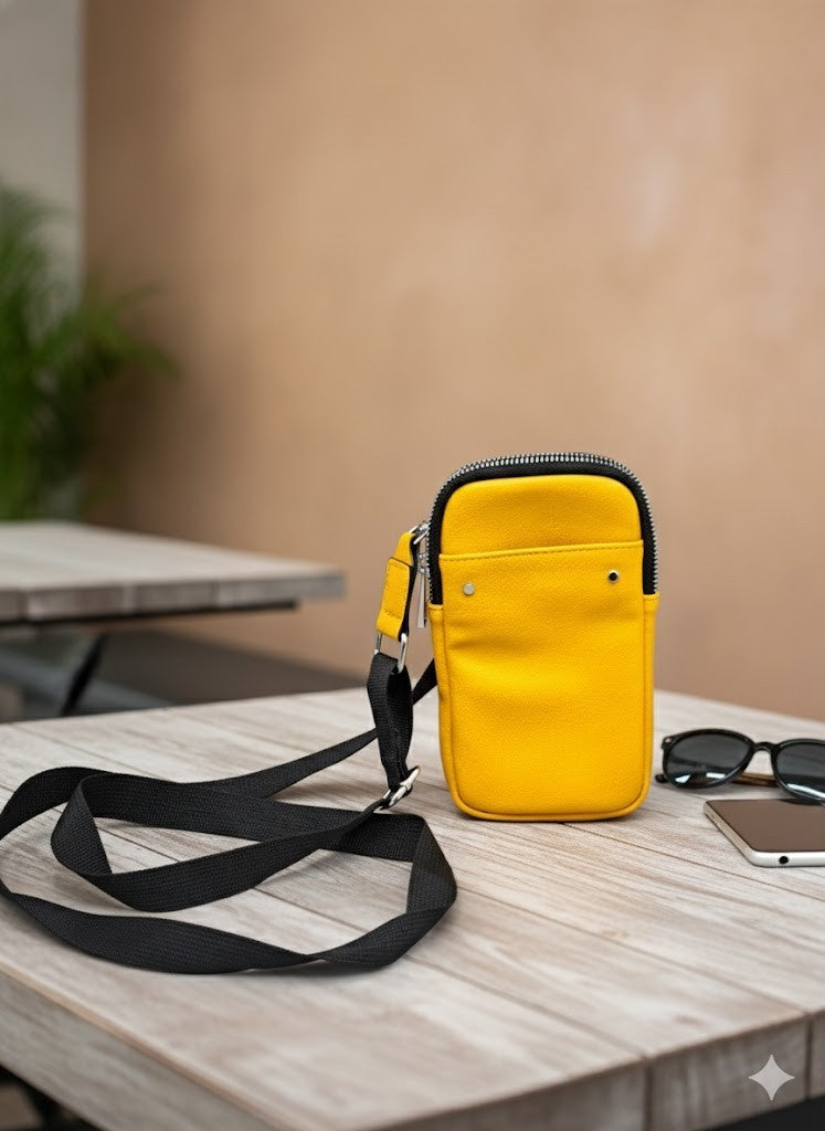 Damen Umhängetasche 19x11 cm Gelb