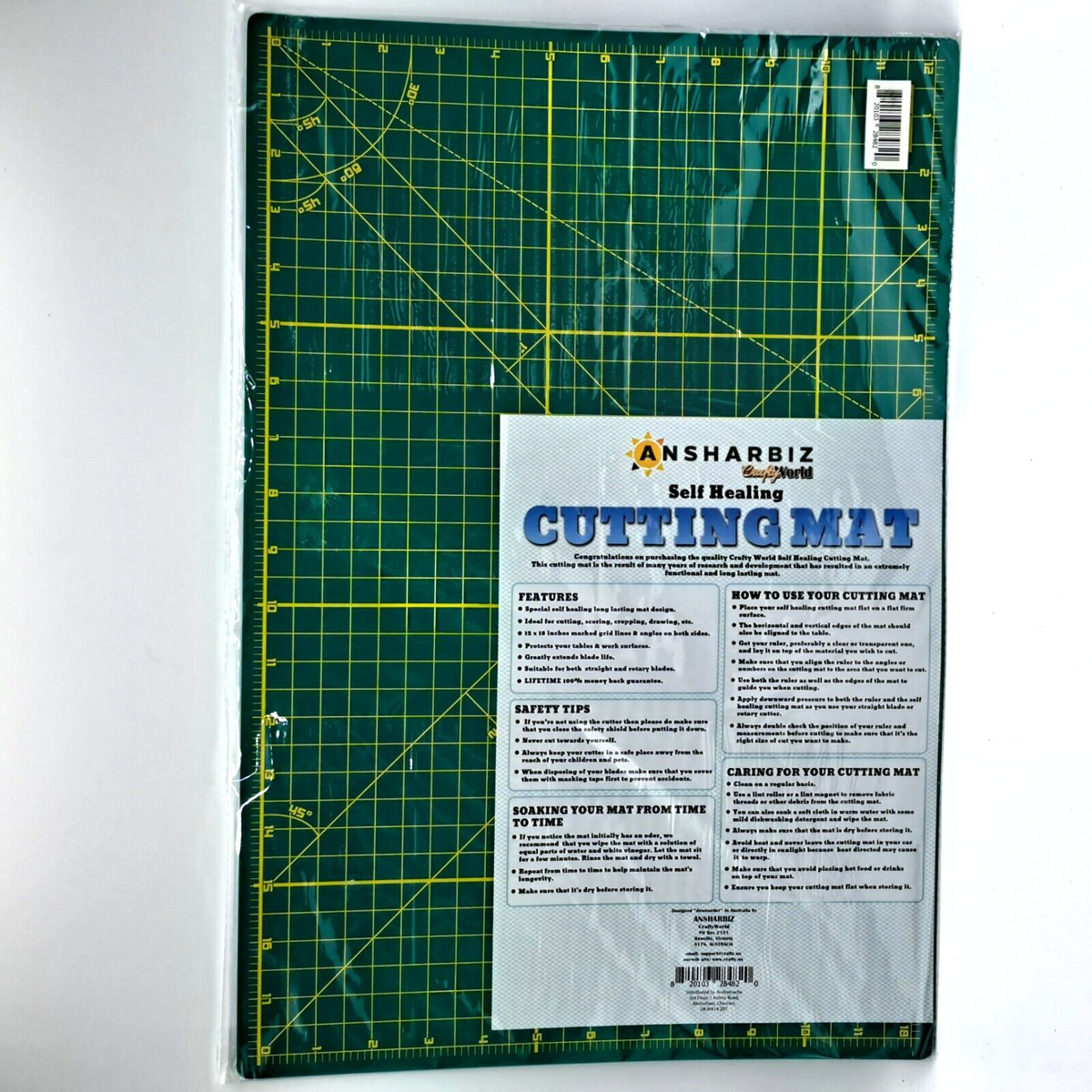 ANSHARBIZ Schneidematte A2 Selbstheilend 45x60 cm Grün Bastelmatte  Kopieren C4