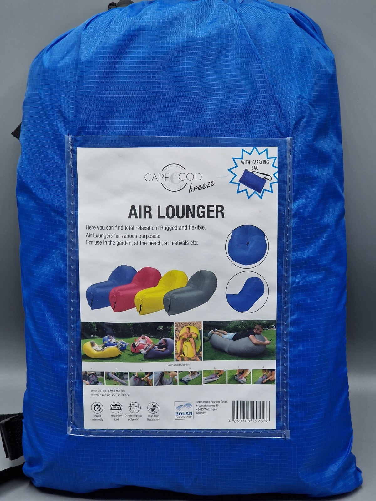 Air Lounger, Sitzsack 180 cm x 90 cm Blau